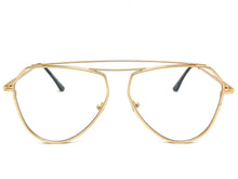 Classic Vintage Retro Aviator Style Clear Lens EYEGLASSES Matte Gold Frame AB255