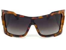 Oversized Classic Retro Wrap Shield Style SUNGLASSES Huge Super Thick Leopard Frame 80639