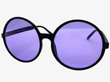 Oversized Classic Vintage Retro Style SUNGLASSES X-Large Round Black Frame 1734