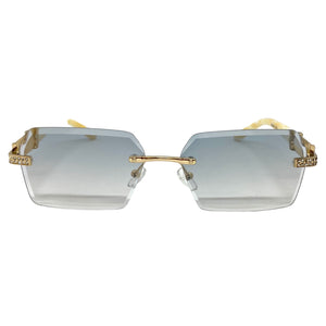 Men's Classy Elegant Luxury Designer Hip Hop Style SUNGLASSES Gold & Marble Frame E0883
