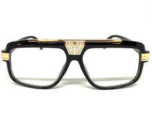 Classic Vintage Retro Hip Hop Rapper Style Clear Lens EYEGLASSES Large Black & Gold Frame 27002