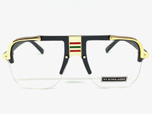 Men's Classic Vintage Retro Hip Hop Style Clear Lens EYEGLASSES Black & Gold Frame 2719