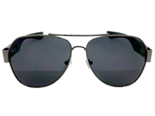 Classic Vintage Retro Aviator Style SUNGLASSES Sleek Gunmetal & Black Frame 21037