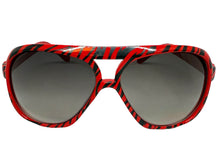 Oversized Exaggerated Vintage Retro Style SUNGLASSES Large Zebra - Tiger Print Frame 1166
