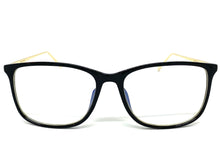 Classic Vintage Retro Style Clear Lens EYEGLASSES Square Black & Gold Frame IT097