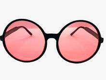 Oversized Classic Vintage Retro Style SUNGLASSES X-Large Round Black Frame 1734