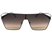 Oversized Sleek Modern Retro Shield Style SUNGLASSES Large Black Frame 4577