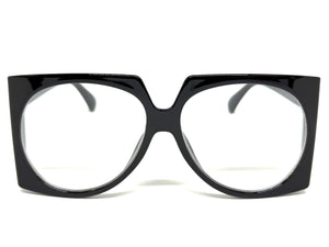Oversized Vintage Retro Style Clear Lens EYEGLASSES Large Square Black Frame 5693