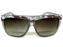 Oversized Classic Vintage Retro Style SUNGLASSES Large Gray Snakeskin Frame 1201