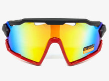 Oversized Retro Sporty Wrap Around Style SUNGLASSES Large Black & Red Frame 3693