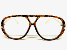 Oversized Classic Vintage Retro Hip Hop Style Clear Lens EYEGLASSES Large Tortoise & Gold Frame 26008
