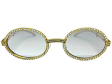 Classy Elegant Luxury Modern Hip Hop Style Bling SUNGLASSES Large Oval Gold & Marble Frame E0652