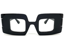 Oversized Classic Vintage Retro Style Large Thick Square Black Lensless Eye Glasses- Frame Only NO Lens 80519