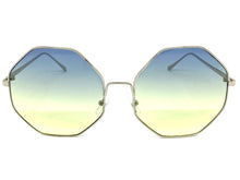 Oversized Exaggerated Vintage Retro Style SUNGLASSES Large Silver Octagon Frame 4150