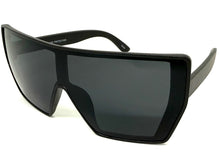 Oversized Futuristic Modern Rerto Shield Style SUNGLASSES Large Black Frame 7407
