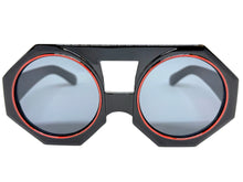 Oversized Exaggerated Vintage Retro Style SUNGLASSES Large Geometric Black Frame 1335