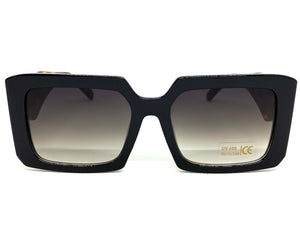 Classic Modern Retro Style SUNGLASSES Black & Tortoise Frame 49034