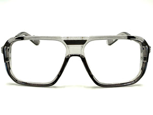 Classic Vintage Retro Hip Hop Rapper Style Clear Lens EYEGLASSES Gray & Gunmetal Frame 76006