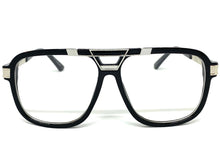 Classic Vintage Retro Hip Hop Rapper Style Clear Lens EYEGLASSES Black & Silver Frame 8529