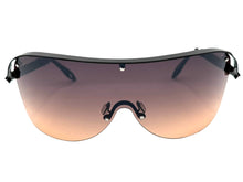 Oversized Exaggerated Vintage Retro Shield Style SUNGLASSES X-Large Black Frame E0580