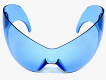 Oversized Space Futuristic Robotic Cyclops Shield Costume Party SUNGLASSES Huge Blue Lens 2170