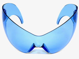 Oversized Space Futuristic Robotic Cyclops Shield Costume Party SUNGLASSES Huge Blue Lens 2170