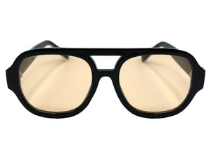 Classic Vintage Retro Style SUNGLASSES Large Thick Black Acetate Frame C005