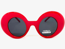 Oversized Exaggerated Vintage Retro Style SUNGLASSES Round Red Frame 1039