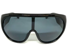 Oversized Exaggerated Modern Rerto Shield Style SUNGLASSES Large Black Frame 68246