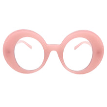 Oversized Exaggerated Retro Style Clear Lens EYEGLASSES Large Round Pink Optical Frame - RX Capable 81159