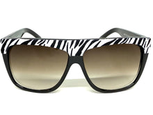 Oversized Classic Vintage Retro Style SUNGLASSES Large Black Zebra Frame 1201