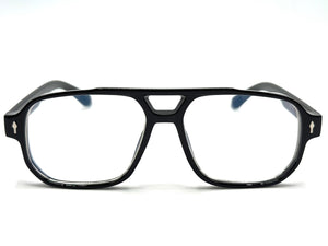 Classic Vintage Retro Style Clear Lens Blue Light Block Computer EYEGLASSES Black Frame 55013