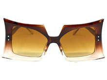 Oversized Vintage Retro Style SUNGLASSES Large Funky Brown Frame 80847