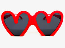 Oversized Exaggerated Retro Style SUNGLASSES Heart Shape Red Frame 68159