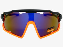 Oversized Retro Sporty Wrap Around Style SUNGLASSES Large Black & Orange Frame 3693