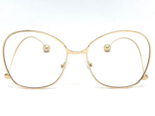 Exaggerated Vintage Retro Style Clear Lens EYEGLASSES Gold Metal Frame AB269