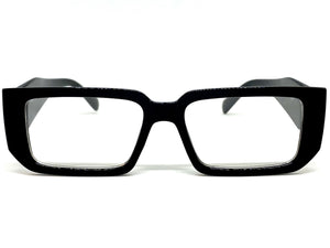 Classy Modern Contemporary Style Clear Lens EYEGLASSES Thick Black Frame 81254