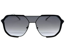 Classy Trendy Bold Modern Retro Shield Style SUNGLASSES Black Frame - Gradient Lens 5399