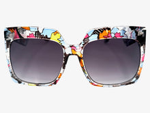 Oversized Exaggerated Vintage Retro Style SUNGLASSES X-Large Square Floral Frame 49308