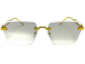 Classy Elegant Luxury Modern Style SUNGLASSES Rimless Gold Frame 5331