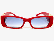 Classic Elegant Vintage Retro Style SUNGLASSES Thick Square Red Frame E2105