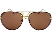 Oversized Exaggerated Vintage Retro Style SUNGLASSES Large Gold Frame 4165