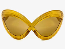 Oversized Exaggerated Modern Retro Futuristic Style SUNGLASSES Large Gold Frame 2159