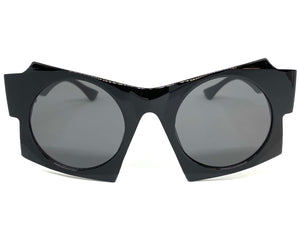 Oversized Exaggerated Modern Retro Style SUNGLASSES Large Funky Black Frame 1247