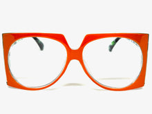 Oversized Vintage Retro Style Clear Lens EYEGLASSES Large Square Orange Frame 5693