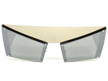 Modern Retro Futuristic Party Raver Style SUNGLASSES Unusual Silver Frame 5275