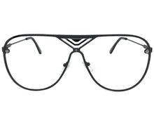 Oversized Modern Retro Shield Style Clear Lens SUNGLASSES Large Black Frame 4294