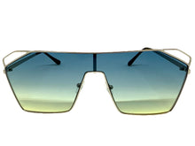 Oversized Sleek Modern Retro Shield Style SUNGLASSES Large Silver Frame 4577