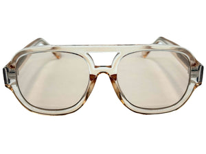 Classic Vintage Retro Style SUNGLASSES Large Thick Champagne Acetate Frame C005