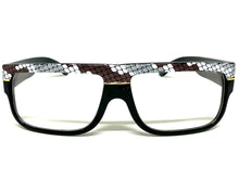 Classic Vintage Retro Hip Hop Rapper Style Clear Lens EYEGLASSES Thick Black Snakeskin Frame 1221